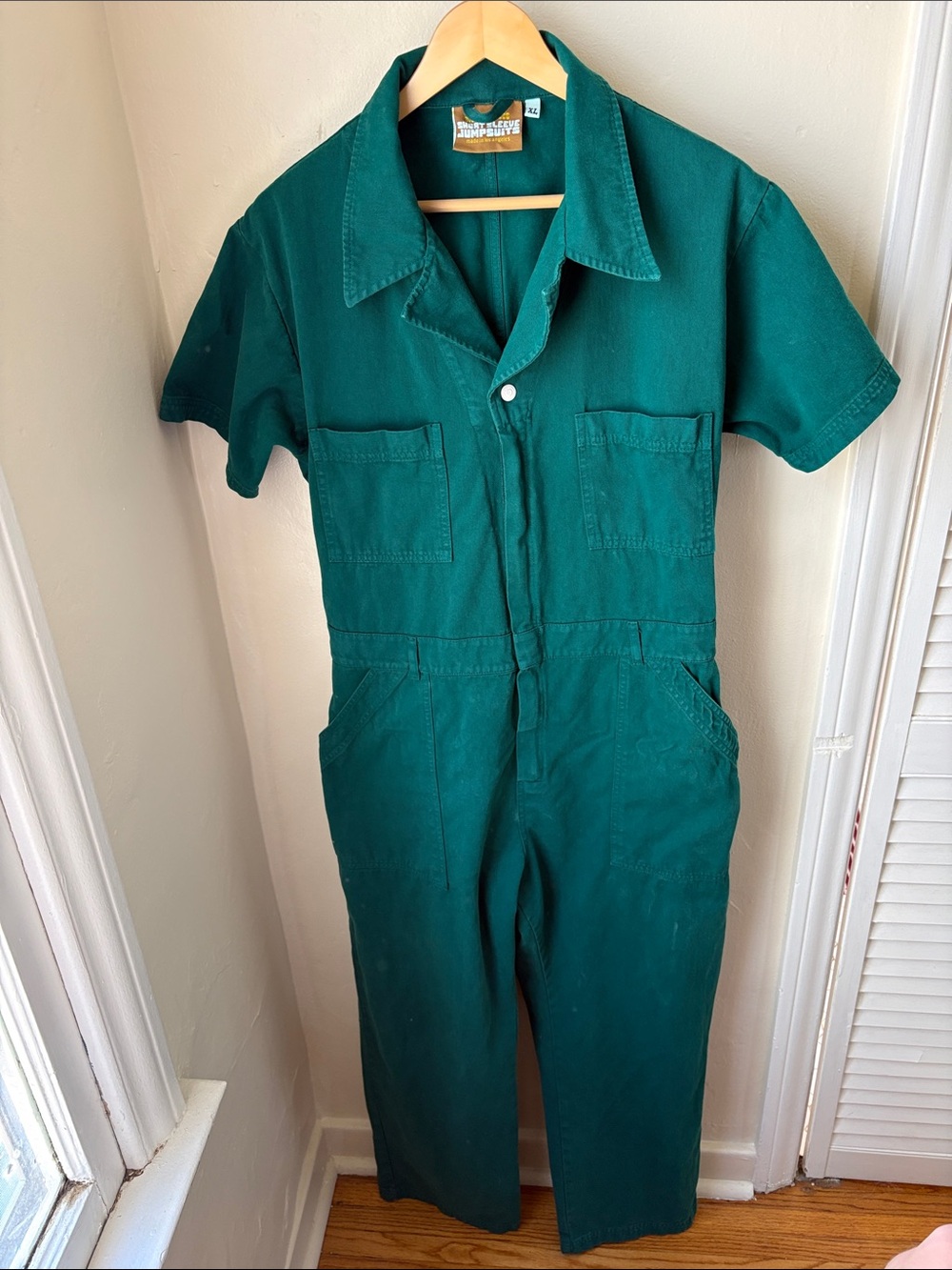 Big Bud Press Forest Green Short-Sleeve Utility Jumpsuit - Picture 2 of 5